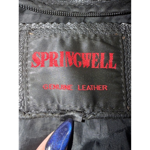 SPRINGWELL Black Quilted Genuine Leather Biker Jacket Men's Size XXL - Picture 13 of 16